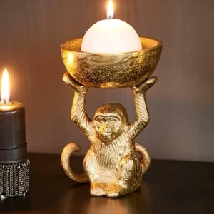 Sale CASA MONKEY Porta-velas Para Lamparinas Dourado