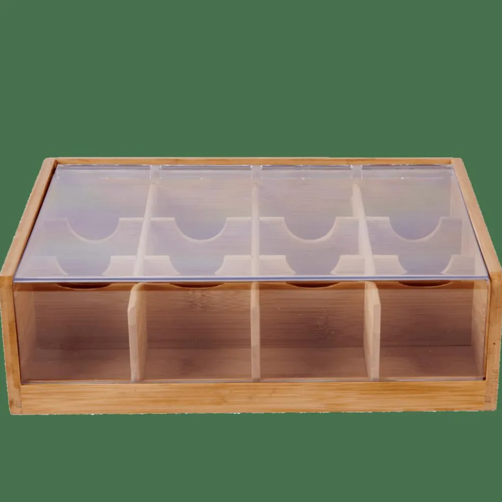Outlet CASA PANDA Caixa Para Chá - 12 Compartimentos Natural